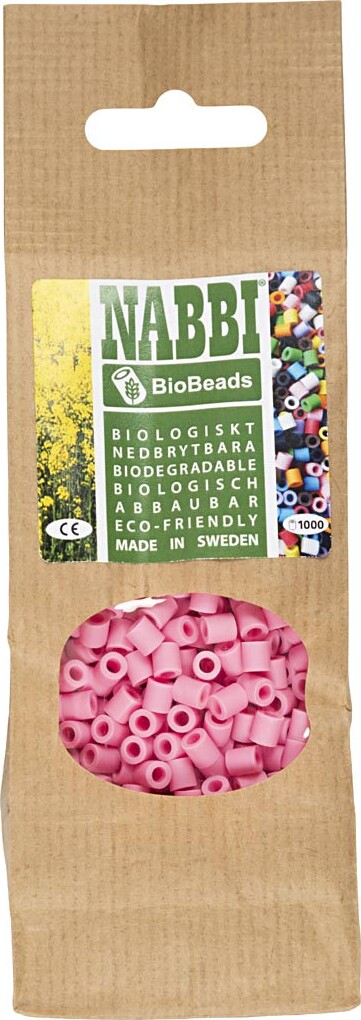 Rør Perler Til Perleplader - Medium - Rosa - 1000 Stk - Nabbi Biobeads