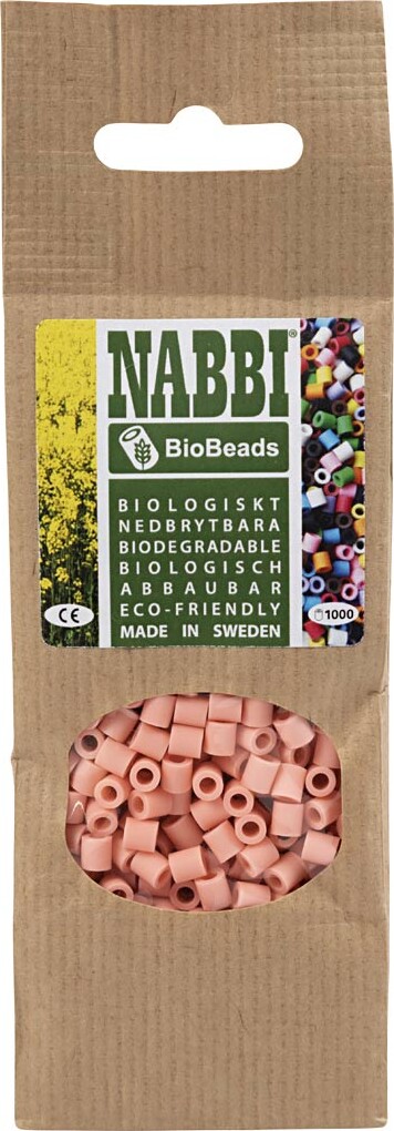 Rør Perler Til Perleplader - Medium - Salmon - 051 - 1000 Stk - Nabbi