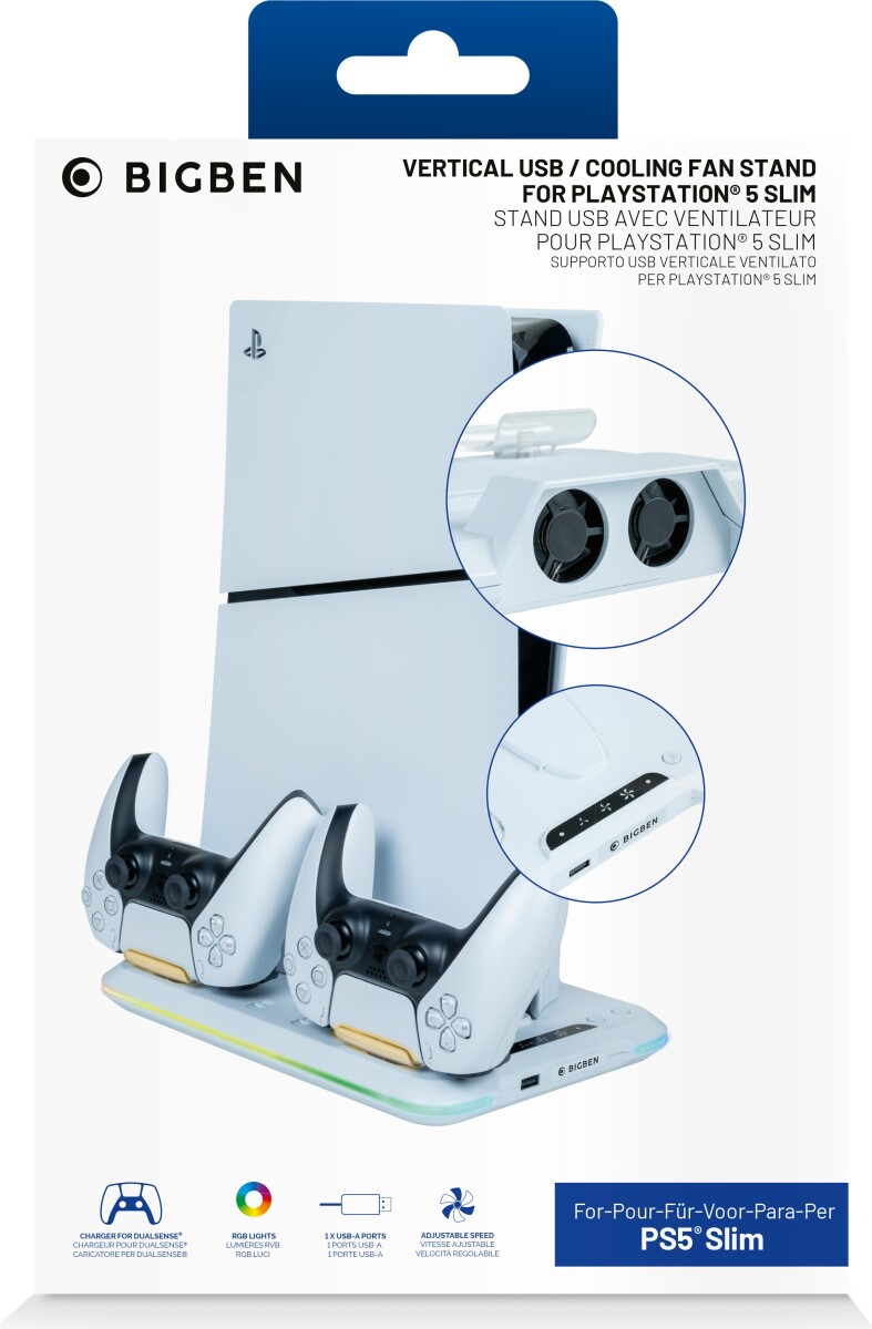 Nacon Charging Station With Fan Rgbusb Hubfan White Ps5 Slim