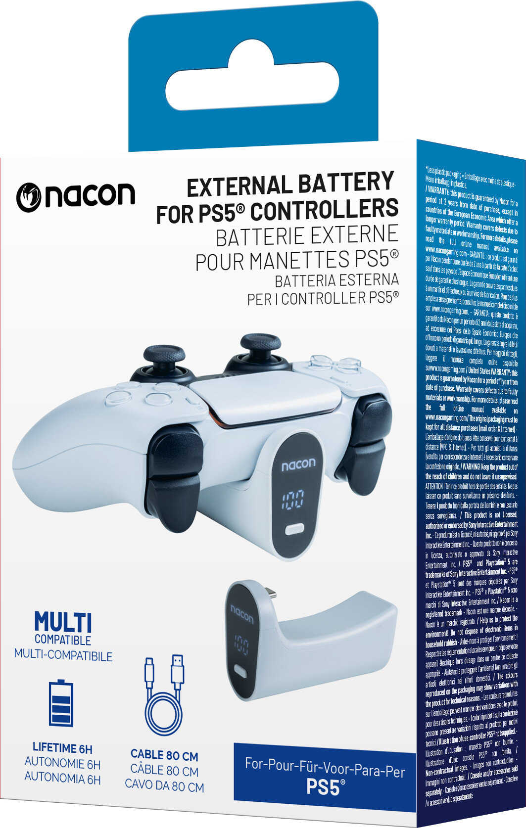 Nacon External Battery For Ps5 Controller White