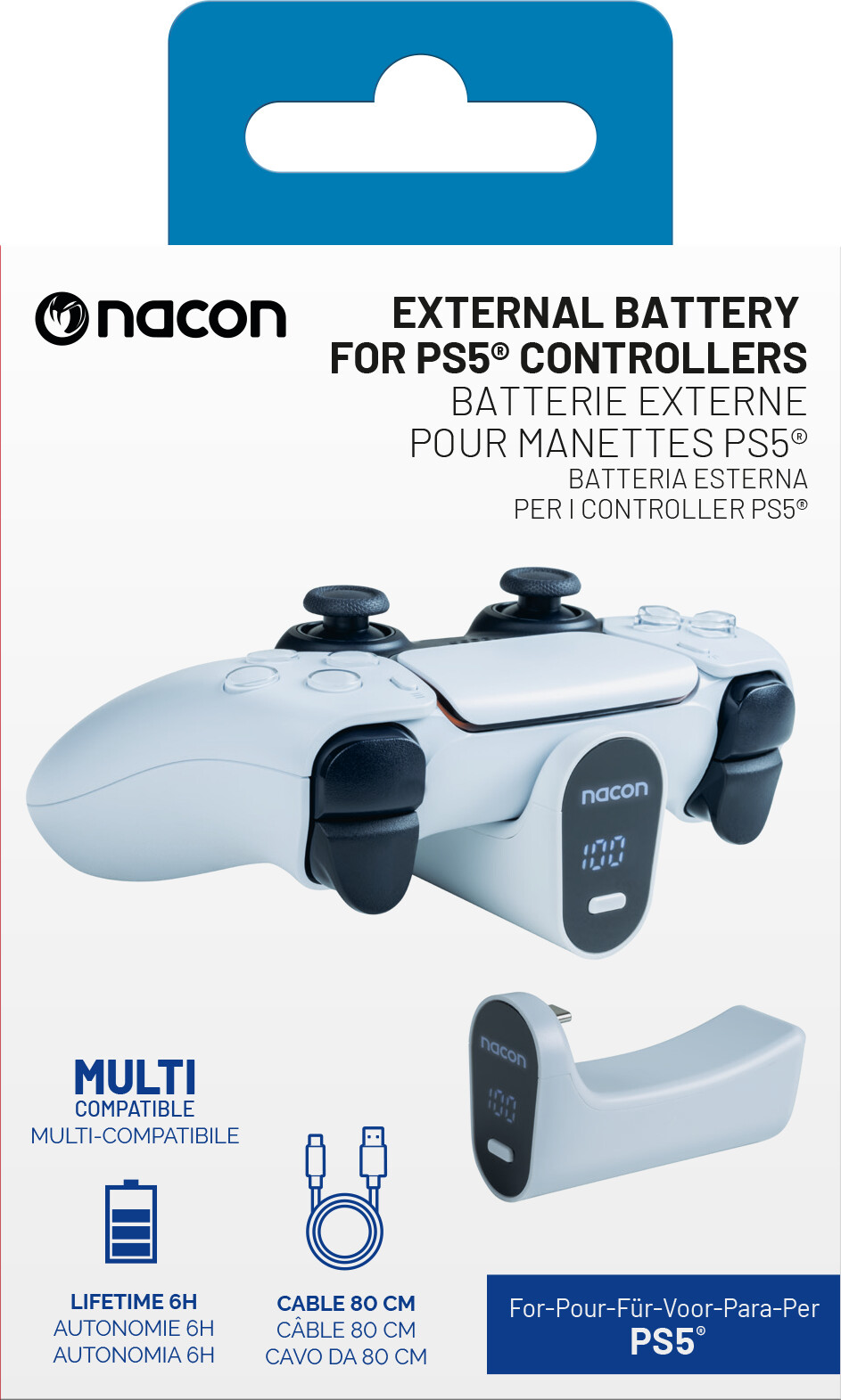 Nacon External Battery For Ps5 Controller White