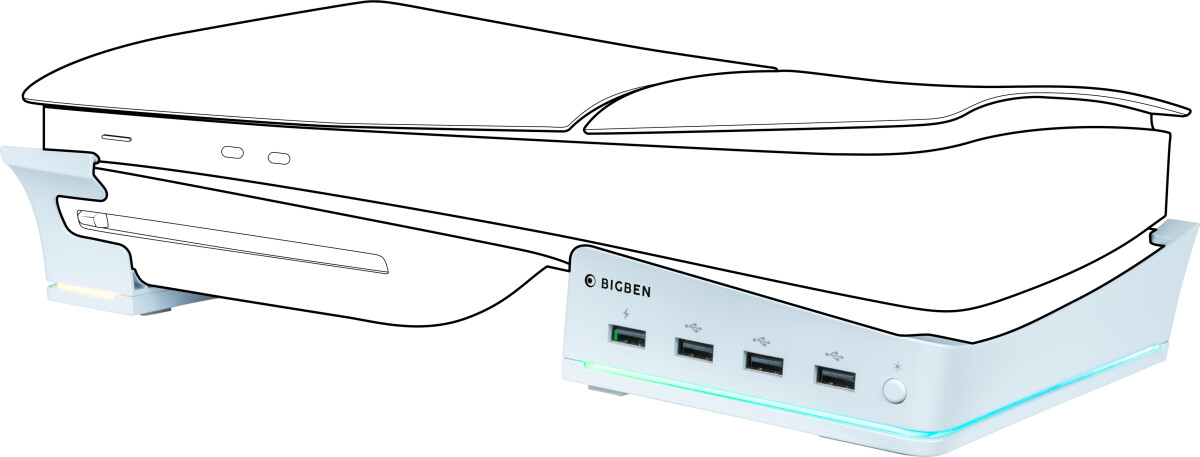 Nacon Horizontal Hub Station Rgbusb Hub White Ps5 Slim