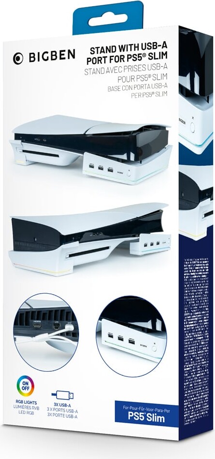 Nacon Horizontal Hub Station Rgbusb Hub White Ps5 Slim