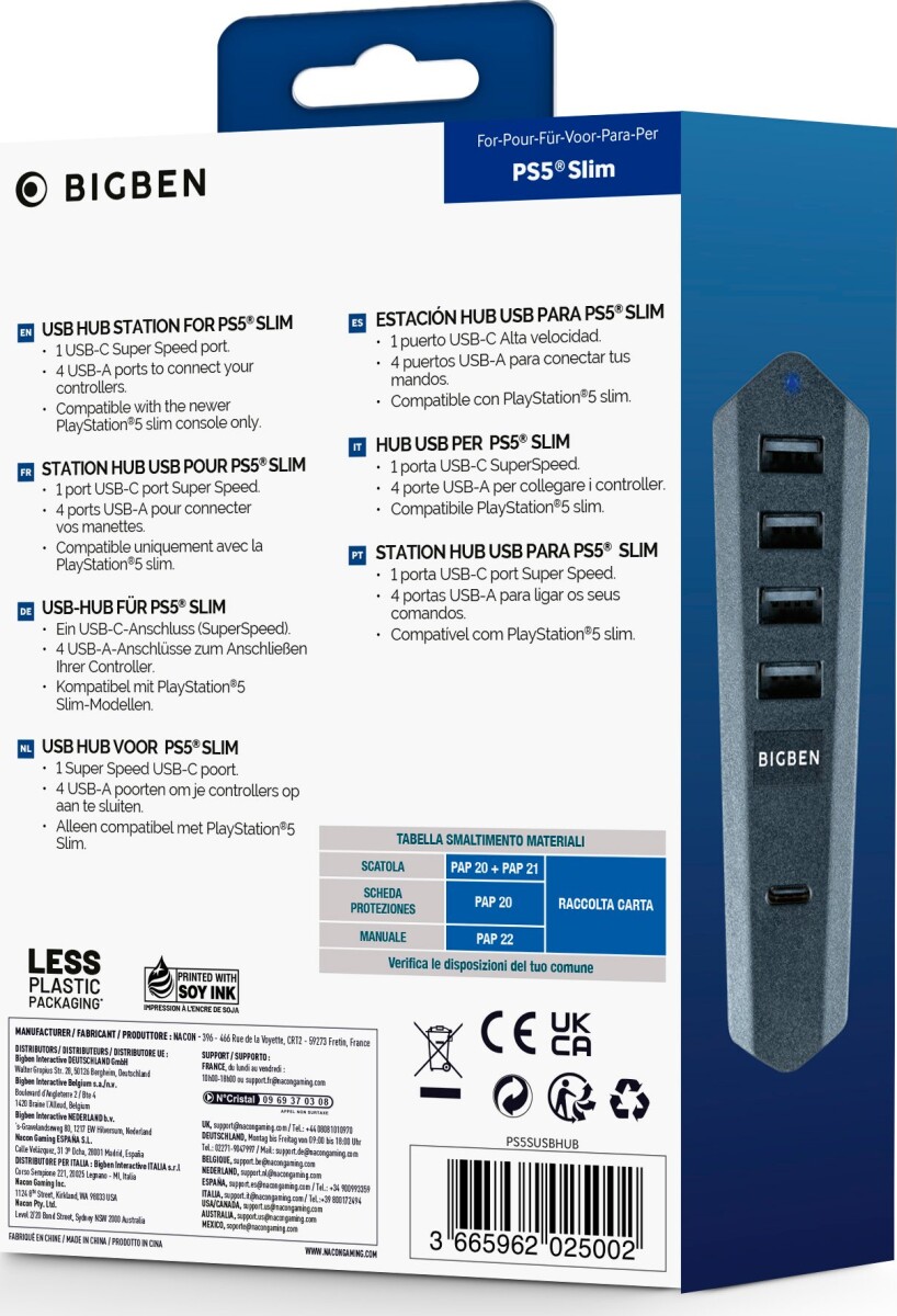 Nacon Usb Hub Black Ps5 Slim