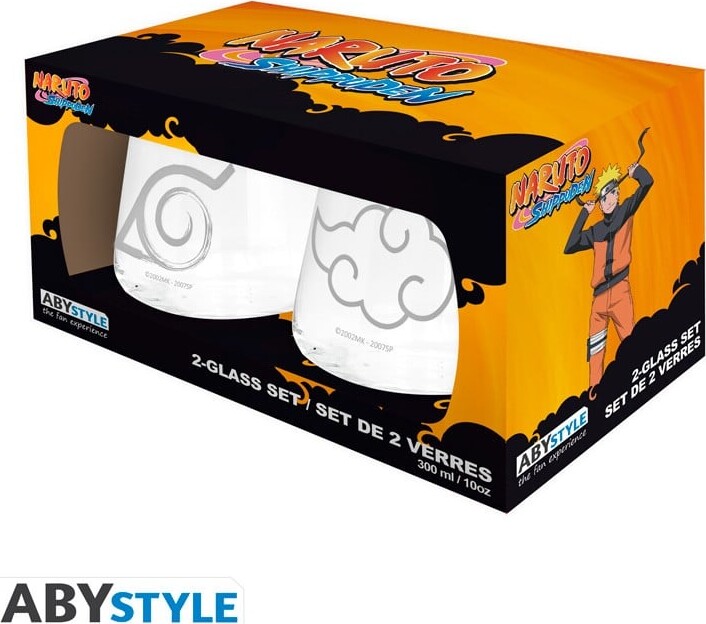 Naruto Shippuden - 2 Glass Set - Konoha Akatsuki Europe X2