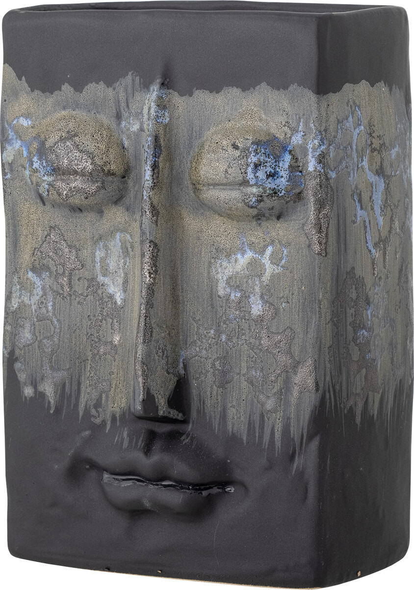 Bloomingville - Nasru Vase - Sort - Stentøj - H 22 Cm