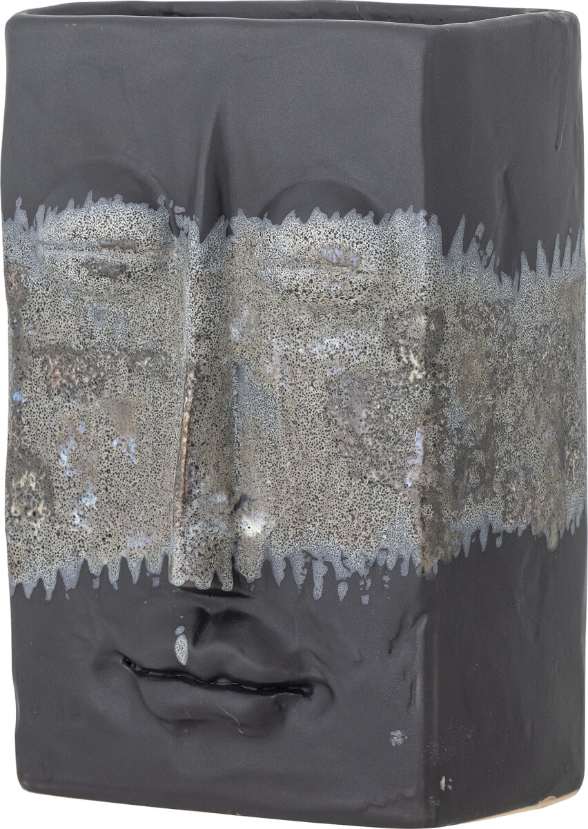 Bloomingville - Nasru Vase - Sort - Stentøj - H 22 Cm