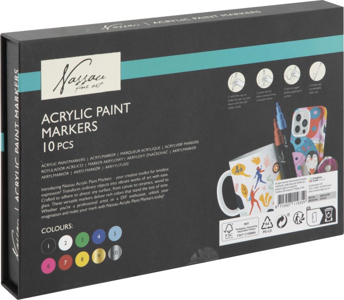 Nassau Fine Art - Premium Akryl Tusser - 10 Stk