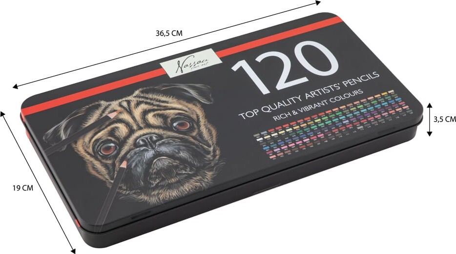 Farveblyanter I Metalæske - Nassau - 120 Stk