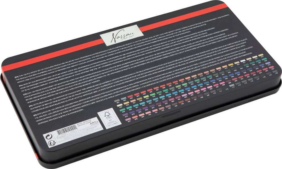 Farveblyanter I Metalæske - Nassau - 120 Stk