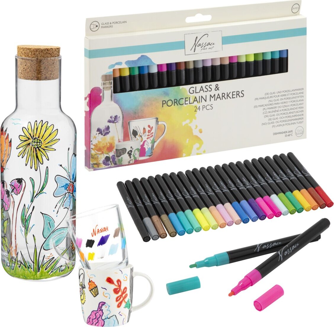 Nassau Fine Art - Glas Porcelæn Tusser - 24 Stk