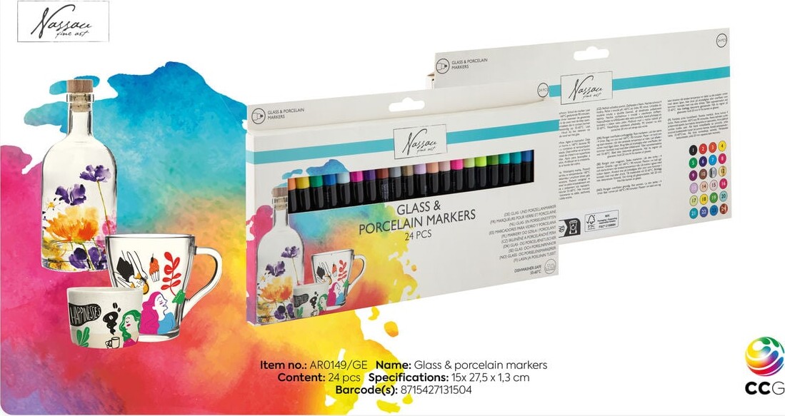 Nassau Fine Art - Glas Porcelæn Tusser - 24 Stk