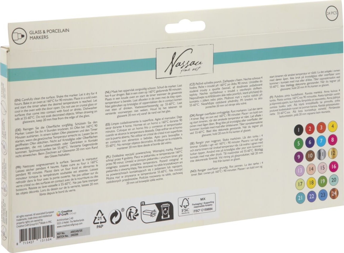 Nassau Fine Art - Glas Porcelæn Tusser - 24 Stk