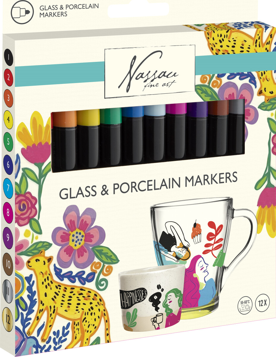 Nassau - Glass Porcelain Markers 12Pcs Ar0139