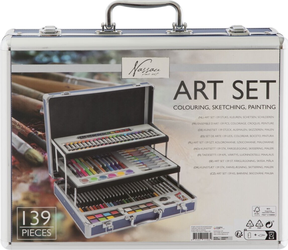 Nassau Fine Art - Male- Og Tegnekuffert I Metal Med 139 Dele