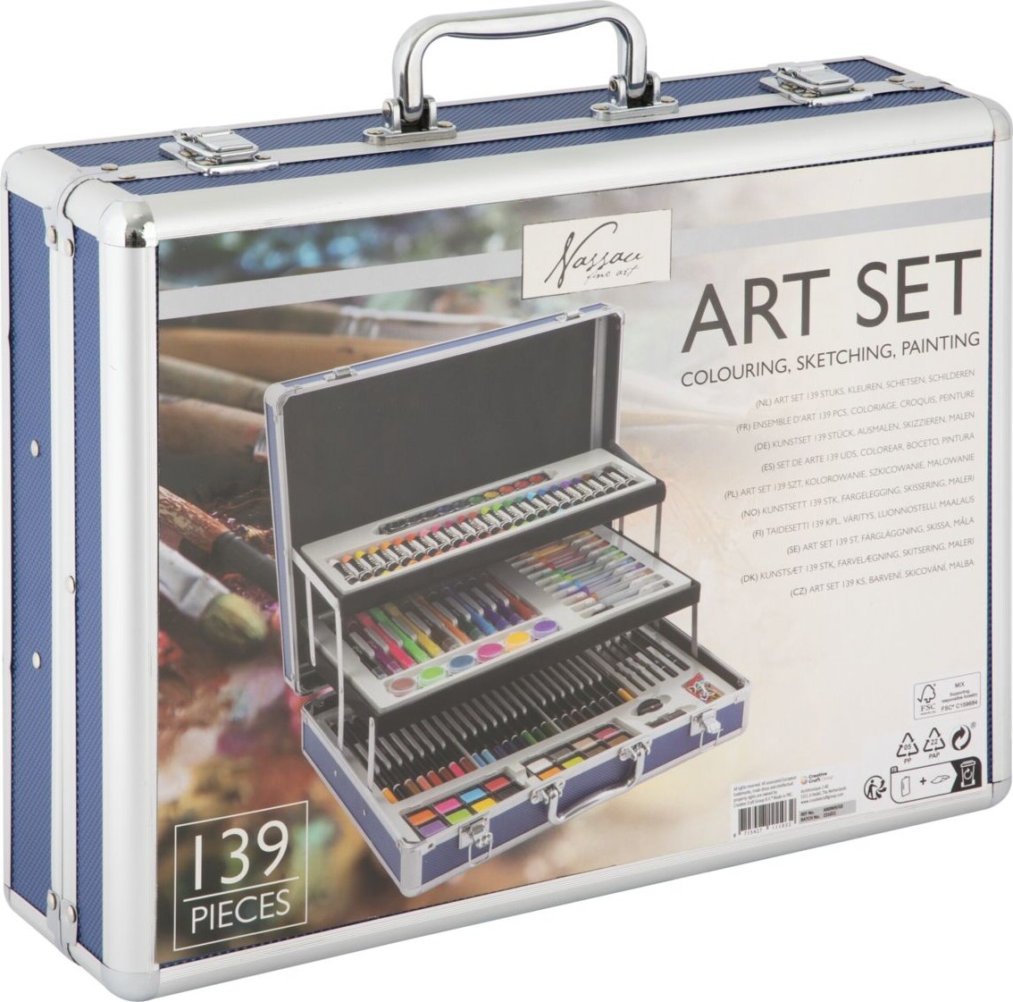 Nassau Fine Art - Male- Og Tegnekuffert I Metal Med 139 Dele