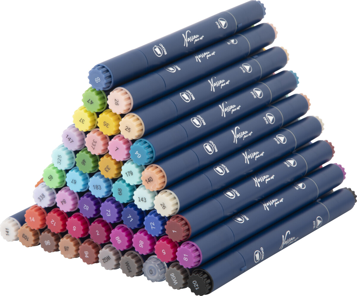 Nassau Fine Art - Runde Dual Markers Tusser Sæt - 48 Stk