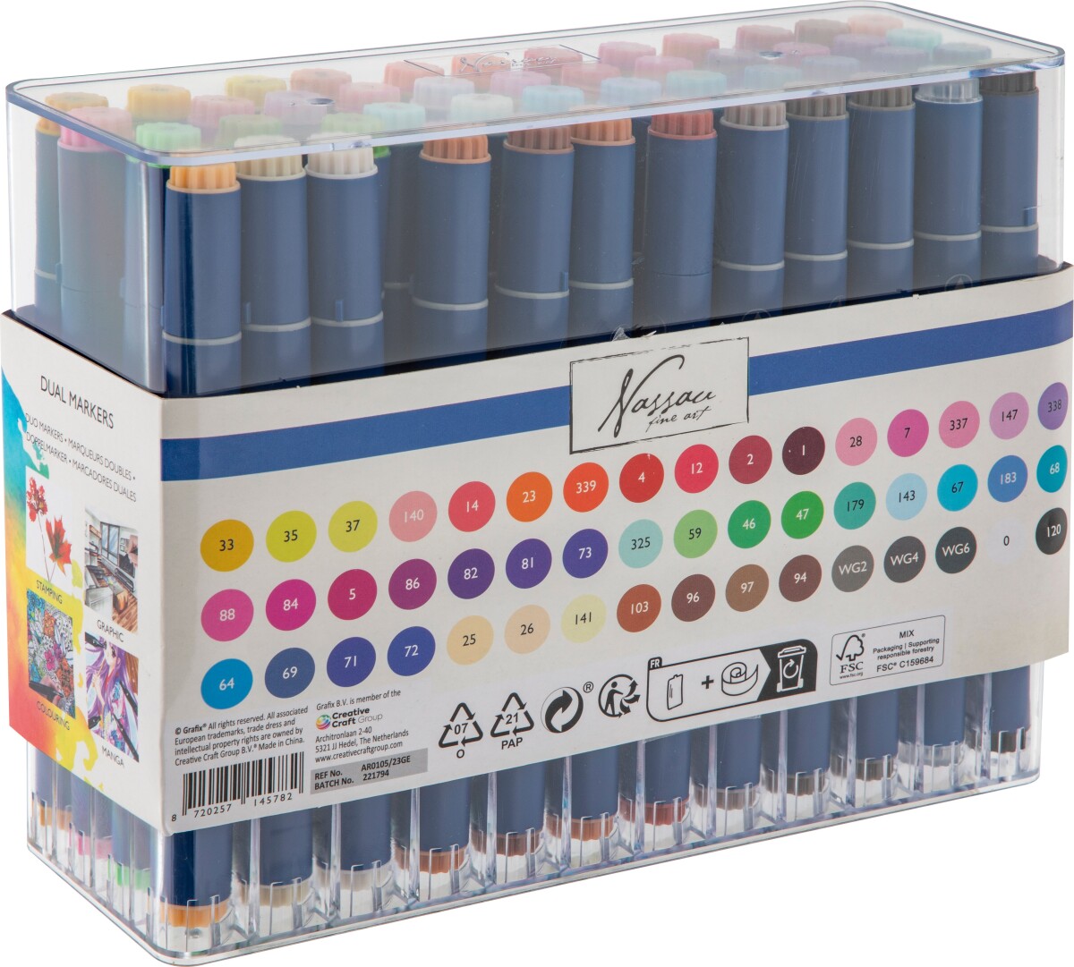 Nassau Fine Art - Runde Dual Markers Tusser Sæt - 48 Stk