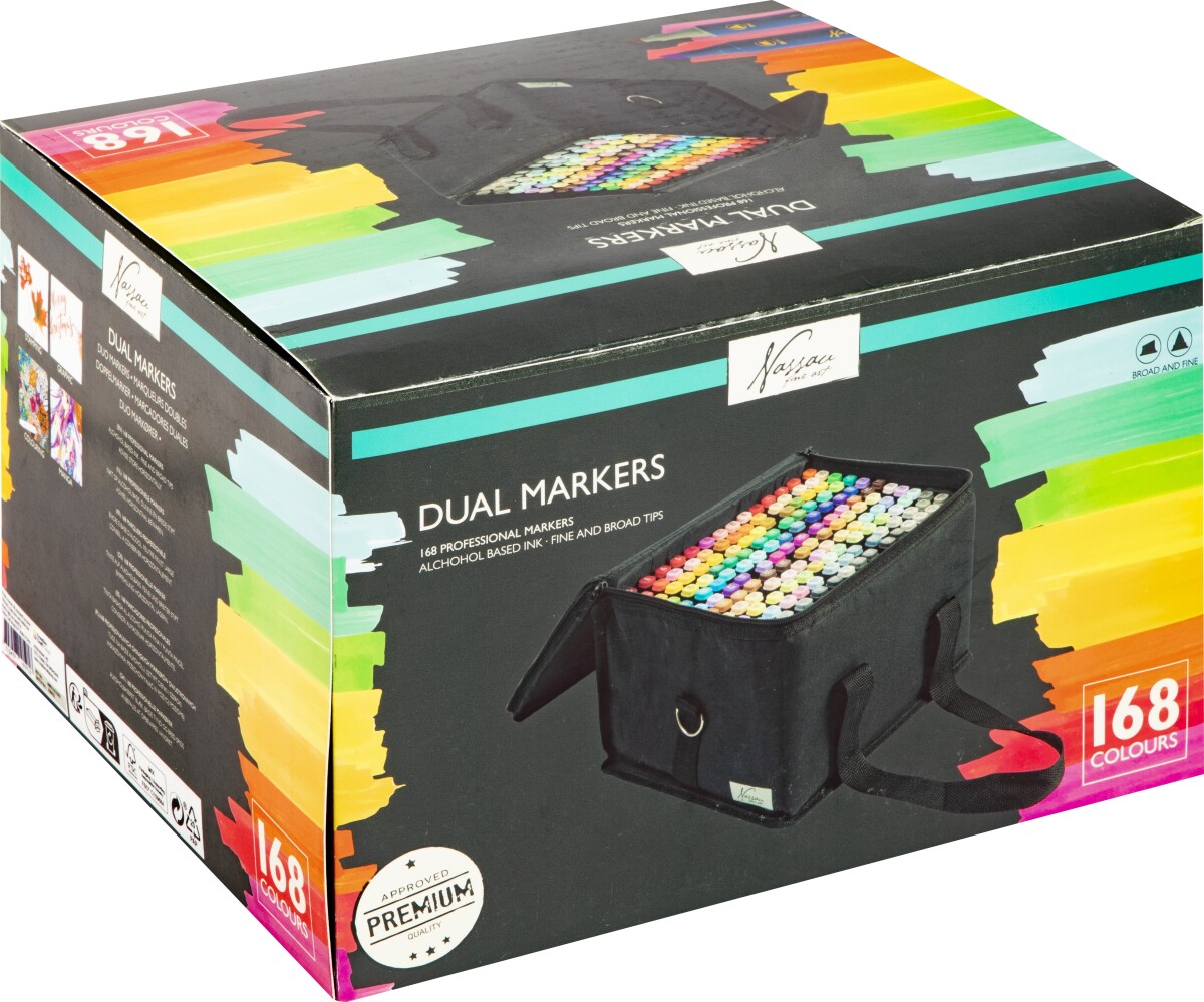 Nassau Fine Art - Runde Dual Markers Premium Tusser - 168 Stk