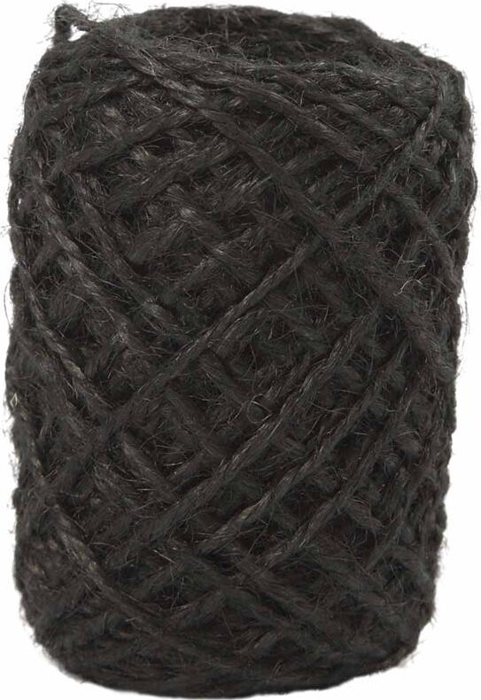 Natursnor - Tykkelse 1-2 Mm - Hamp - Sort - 30 M
