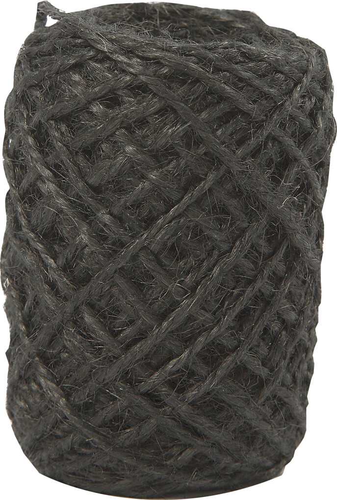 Natursnor - Tykkelse 1-2 Mm - Hamp - Sort - 30 M