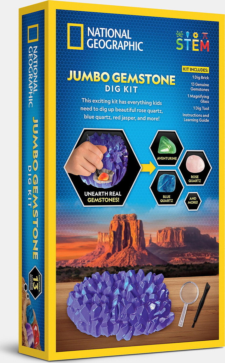 National Geographic - Jumbo Gemstone Dig Kit - Ædelstenssæt