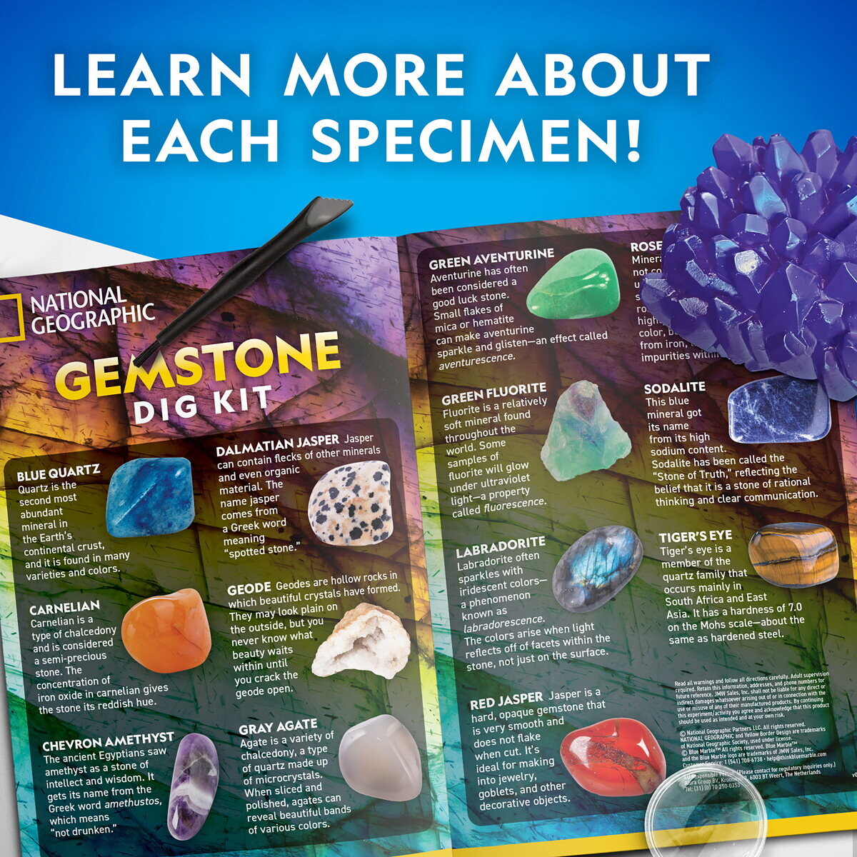 National Geographic - Jumbo Gemstone Dig Kit - Ædelstenssæt