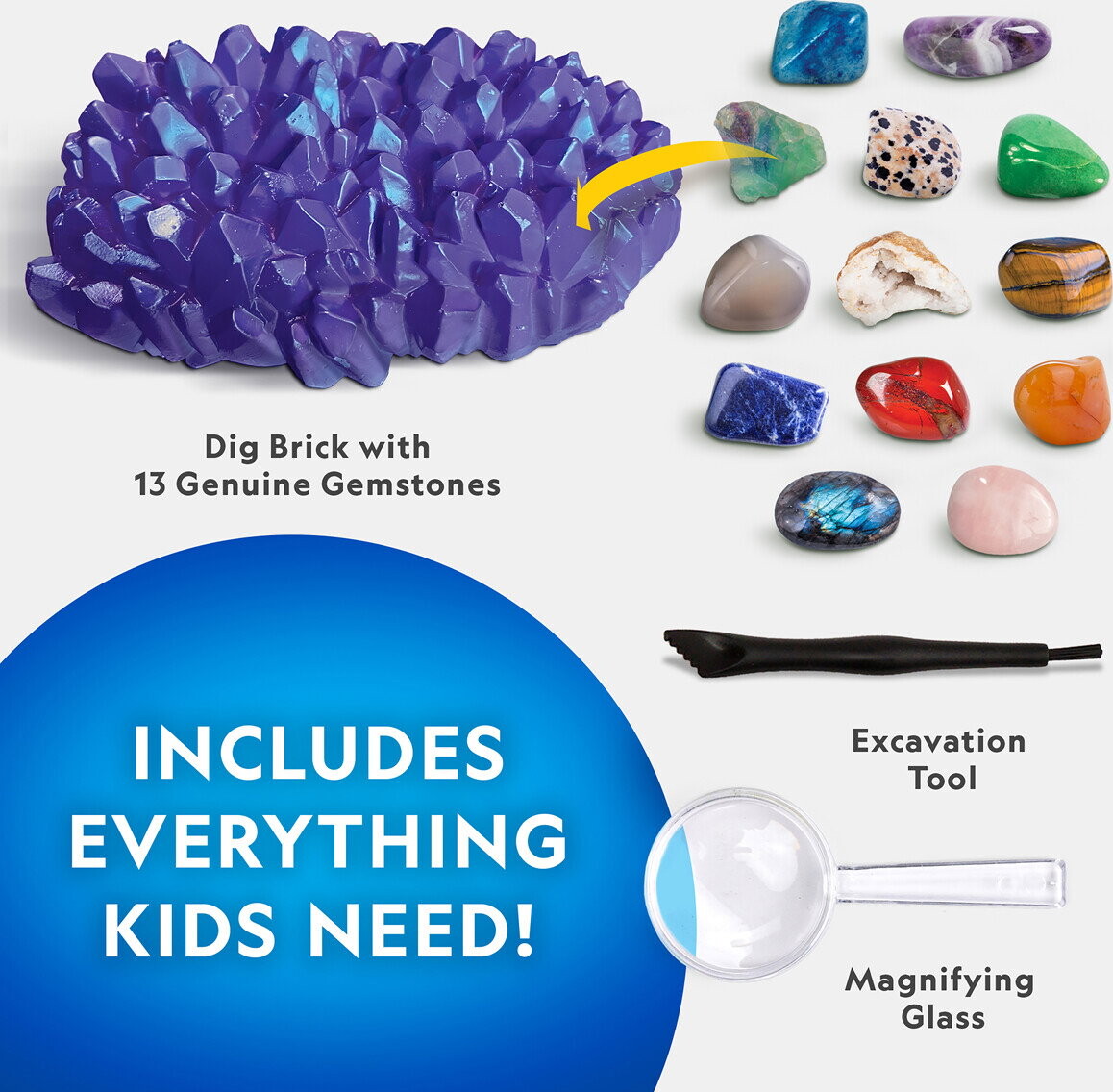 National Geographic - Jumbo Gemstone Dig Kit - Ædelstenssæt