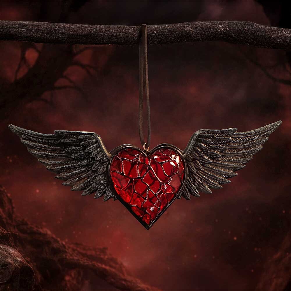 Nemesis - House Of Obscura - Black Winged Heart Hanging Ornament