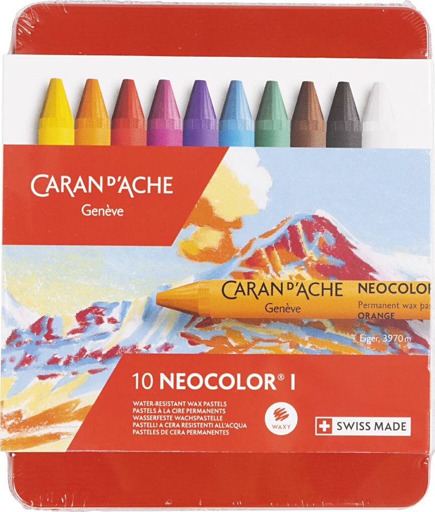 Neocolor I - Pastelkridt - L 10 Cm - 8 Mm - Flere Farver - 10 Stk