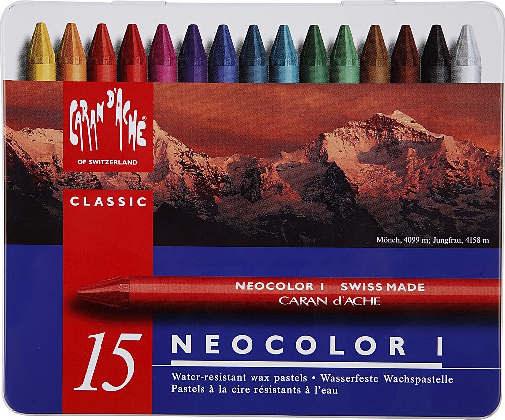 Neocolor I - Pastelkridt - L 10 Cm - 8 Mm - Flere Farver - 15 Stk
