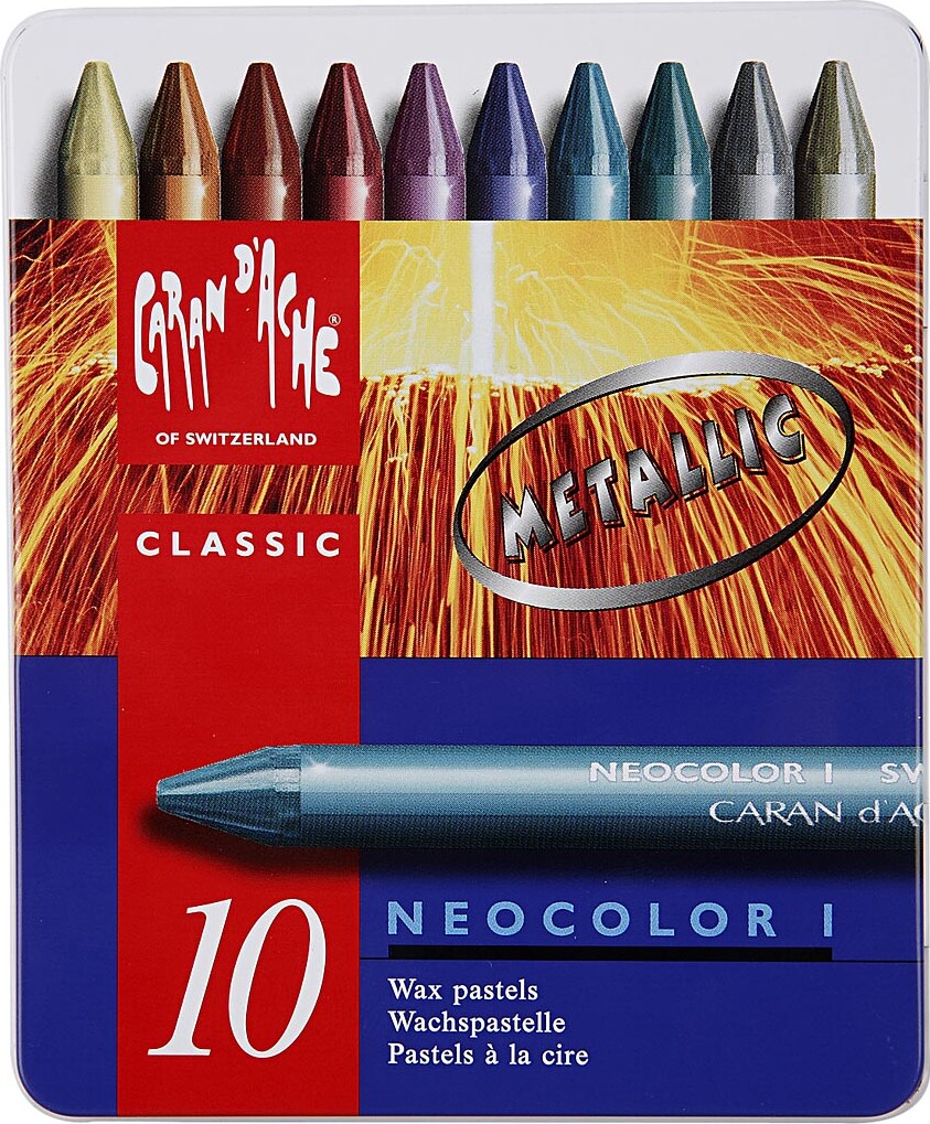 Neocolor I - Pastelkridt - L 10 Cm - 8 Mm - Metallic - 10 Stk