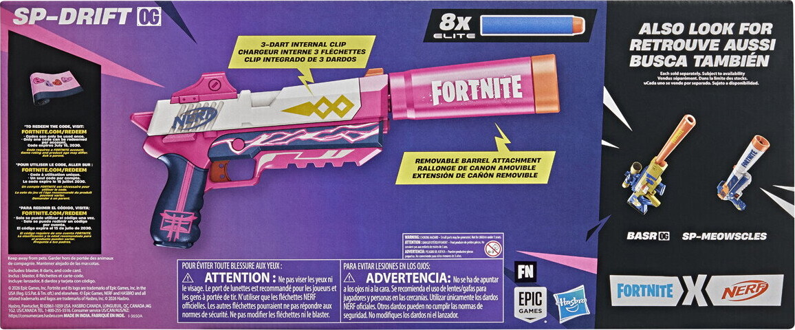 Nerf - Fortnite Sp Drift - Blaster Med 8 Skud - Hasbro G3429