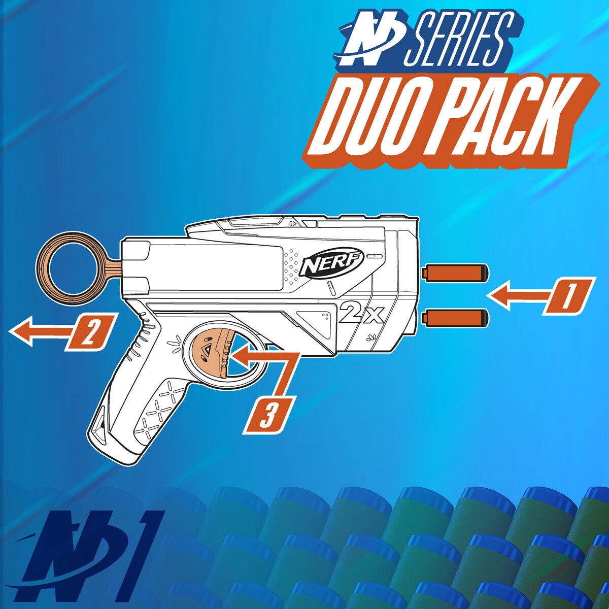 Nerf - N Series Duo Pack - 2 Blasters Inkl 12 Skud - G1492