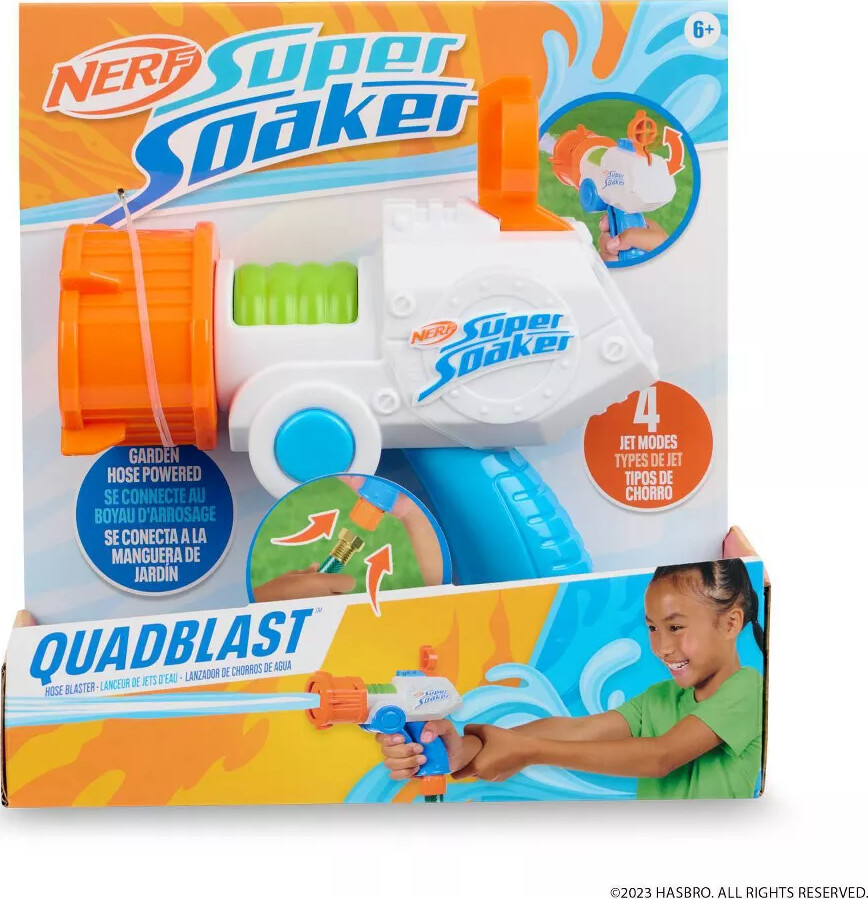 Nerf - Super Soaker Quadblast - Vandpistol Til Haveslange