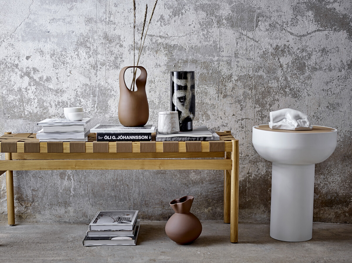 Bloomingville - Nicita Vase - Brun - Stentøj - H 20 Cm