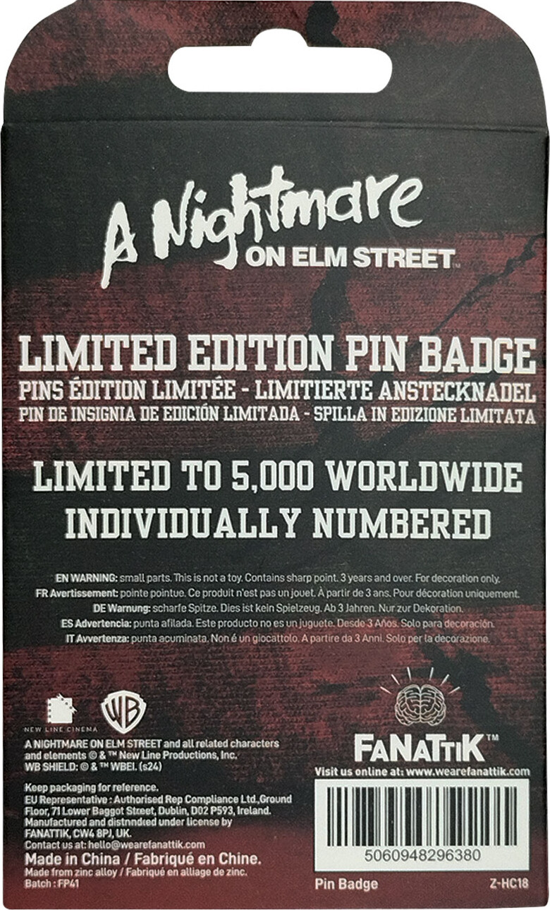 Nightmare On Elm St Pin Badge Set