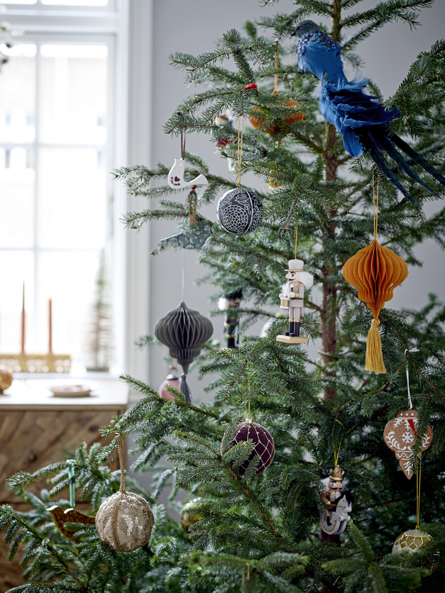 Bloomingville - Nikita Nøddeknækker Julepynt - Guld - Fyr Træ - 6 Stk
