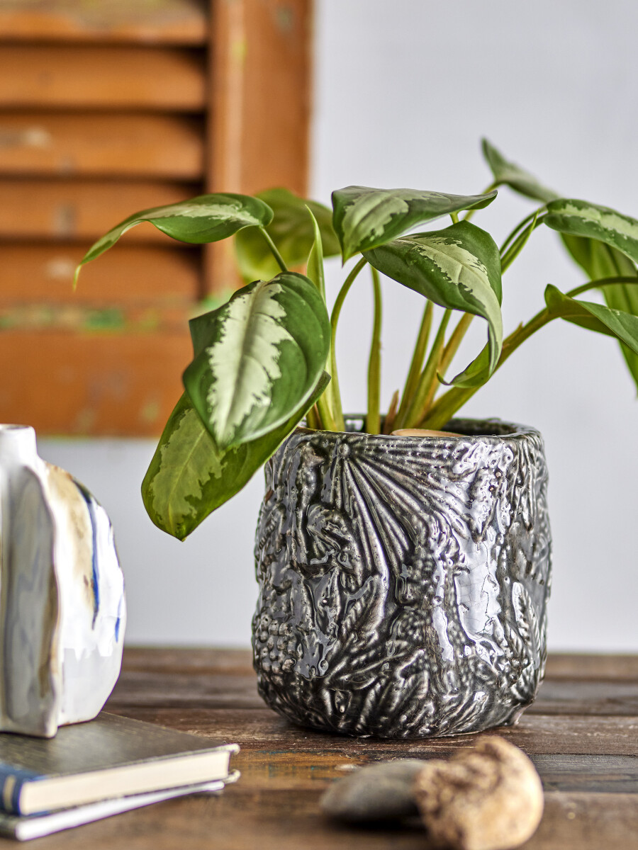 Creative Collection - Nikou Deko Urtepotteskjuler - Sort - Terrakotta