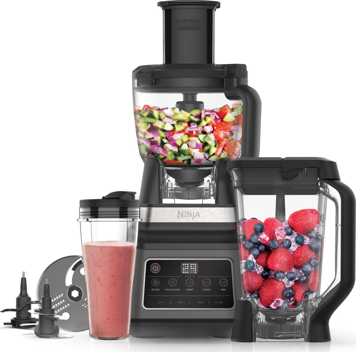 Ninja - Food Processor Med Auto-Iq Teknologi - 3-I-1