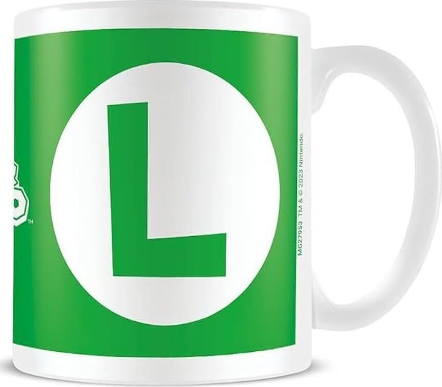 Nintendo - Super Mario Luigi Initial White Pod Mug - White