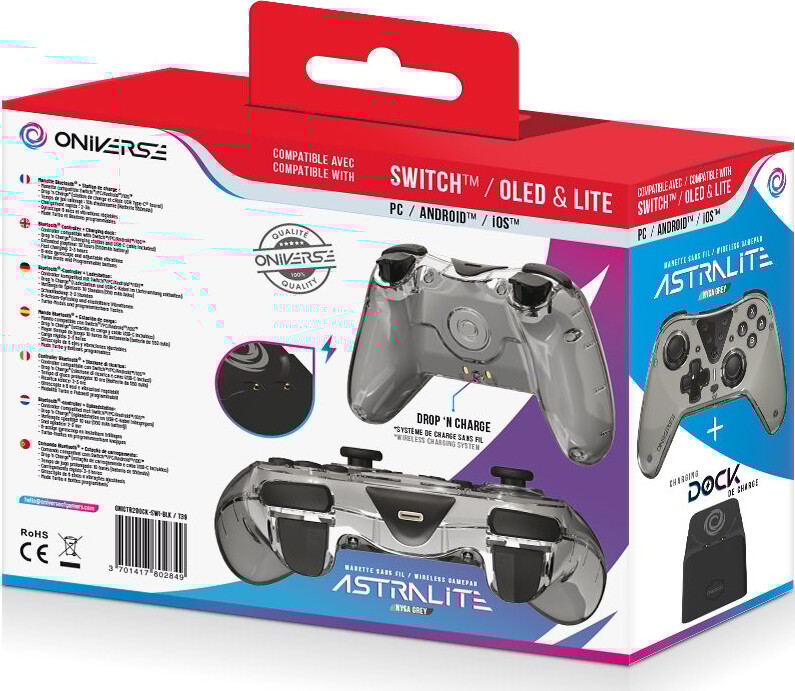 Nintendo Switch Oniverse Astralite Controller Wireless Smoked Black Inkl