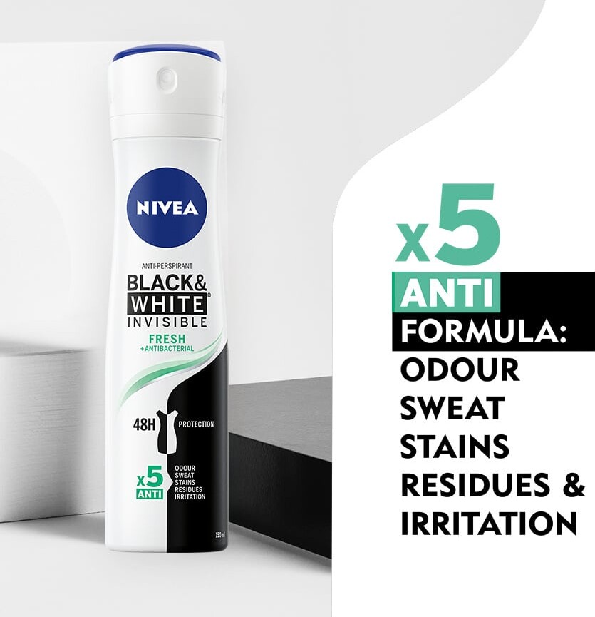 Nivea - Black White Invisible Fresh Female Spray - Black White - 150 Ml