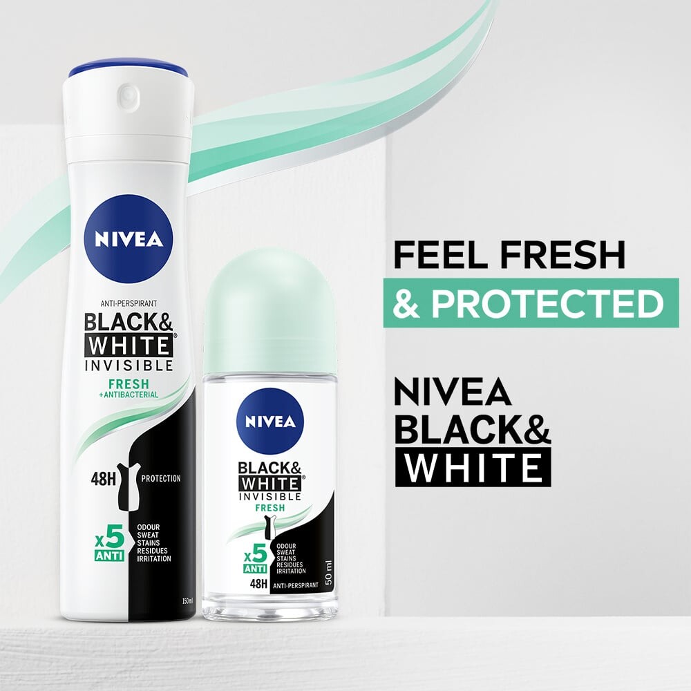 Nivea - Black White Invisible Fresh Female Spray - Black White - 150 Ml