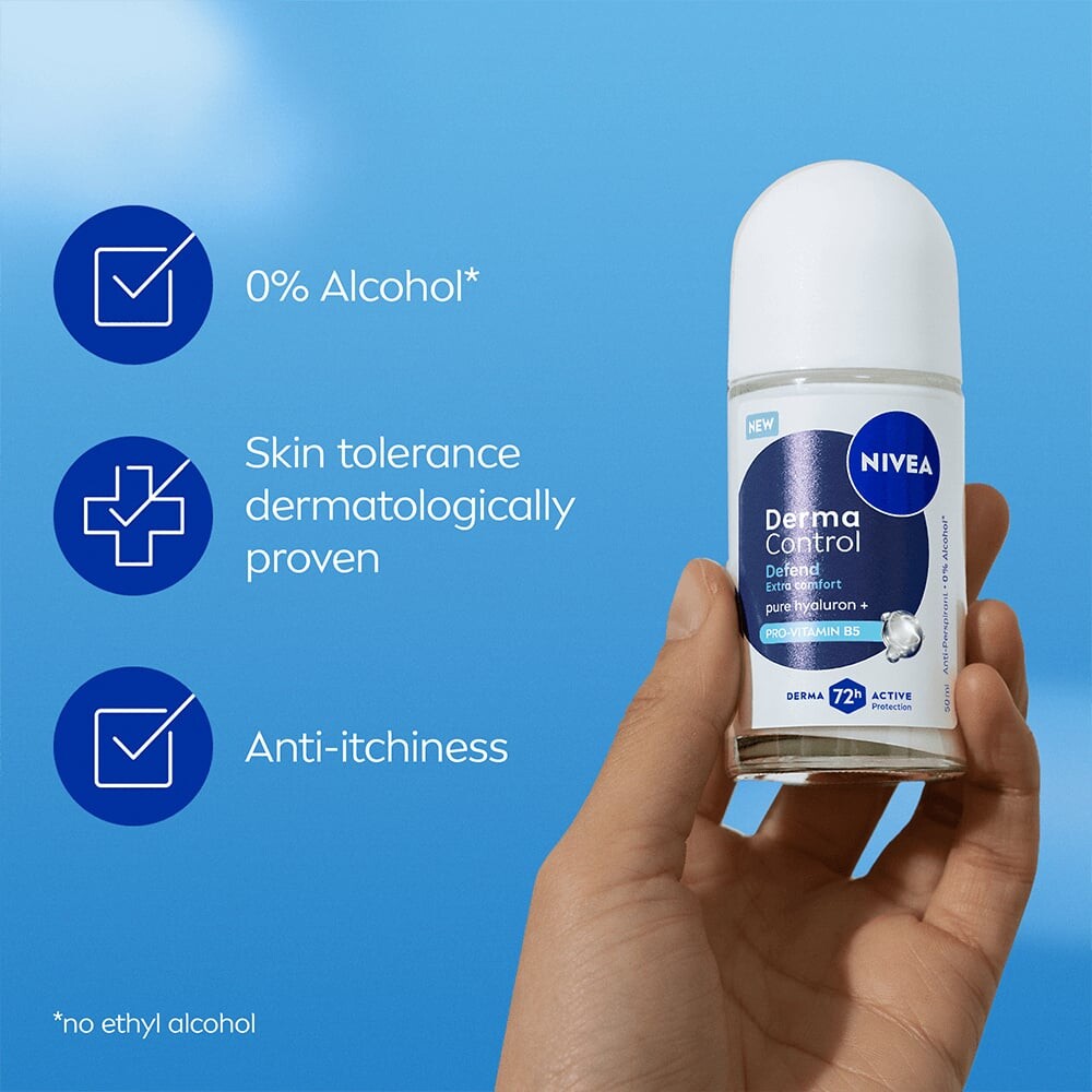 Nivea - Derma Control Defend Female Roll-On - 50 Ml