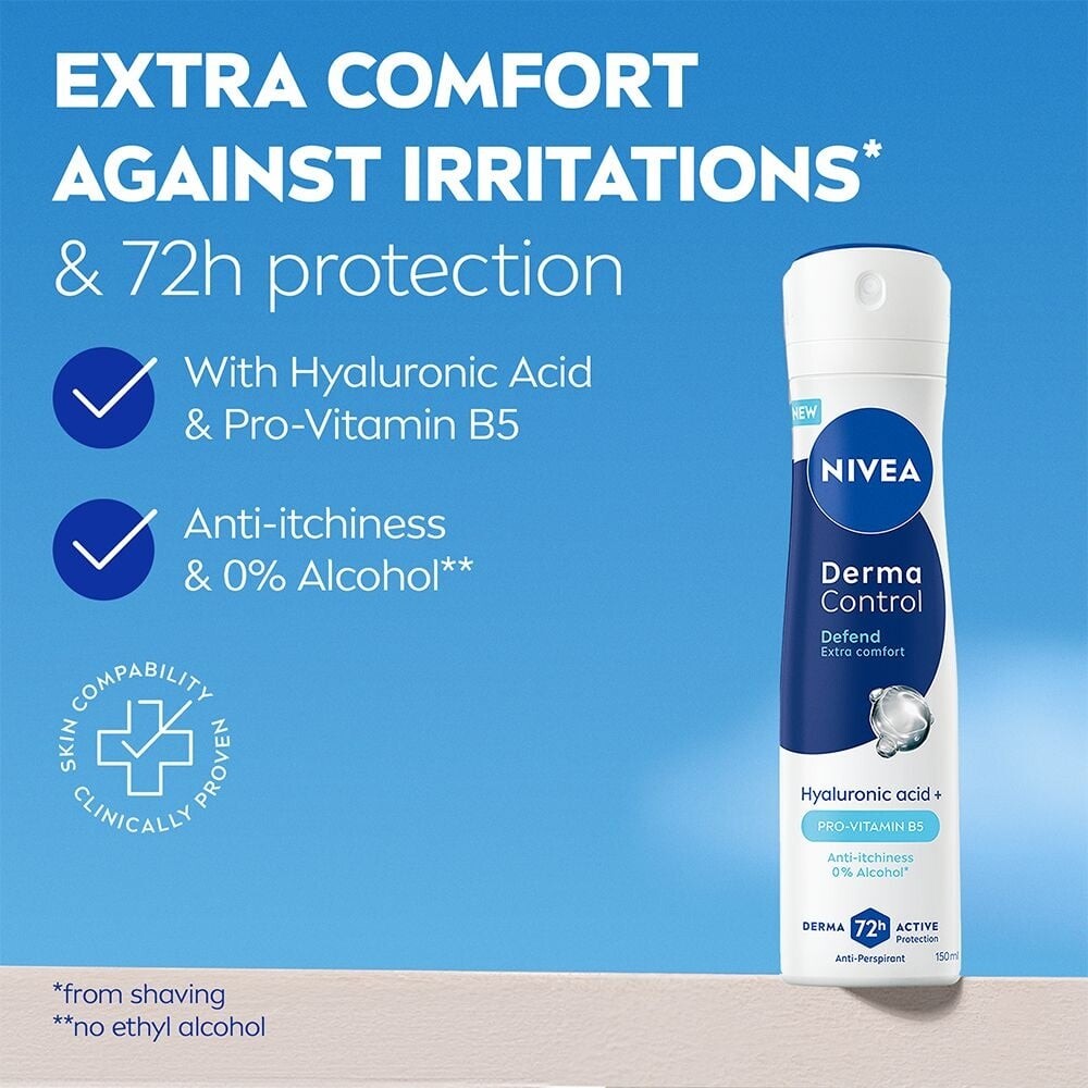 Nivea - Derma Control Defend Female Spray - 150 Ml