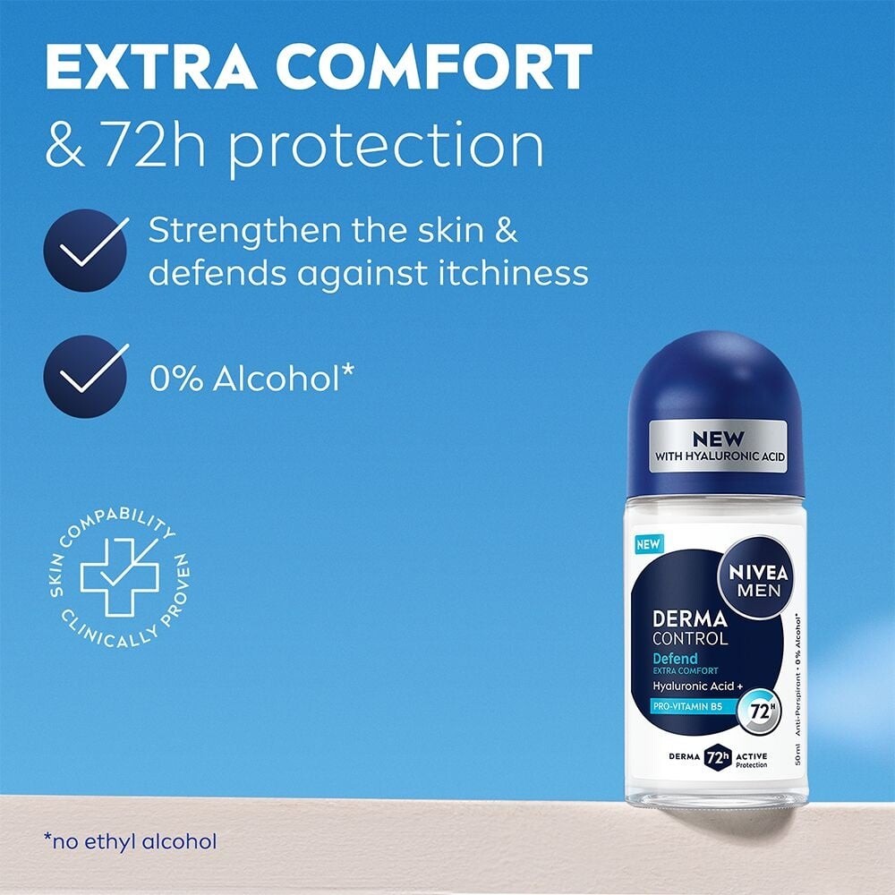 Nivea - Derma Control Defend Male Roll-On - 50 Ml