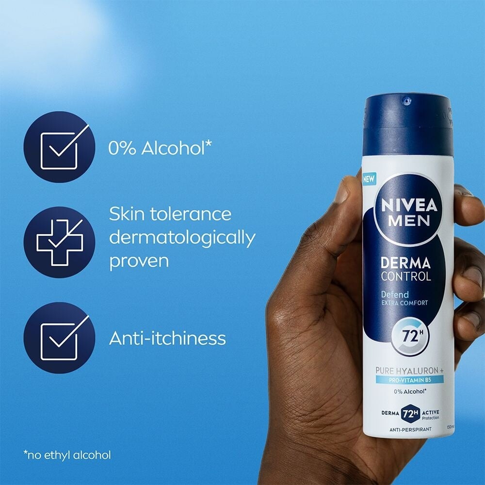 Nivea - Derma Control Defend Male Spray - 150 Ml
