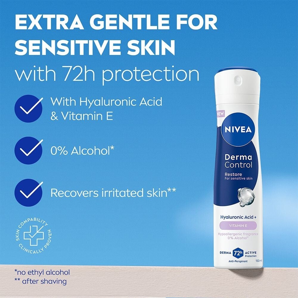 Nivea - Derma Control Restore Female Spray - 150 Ml