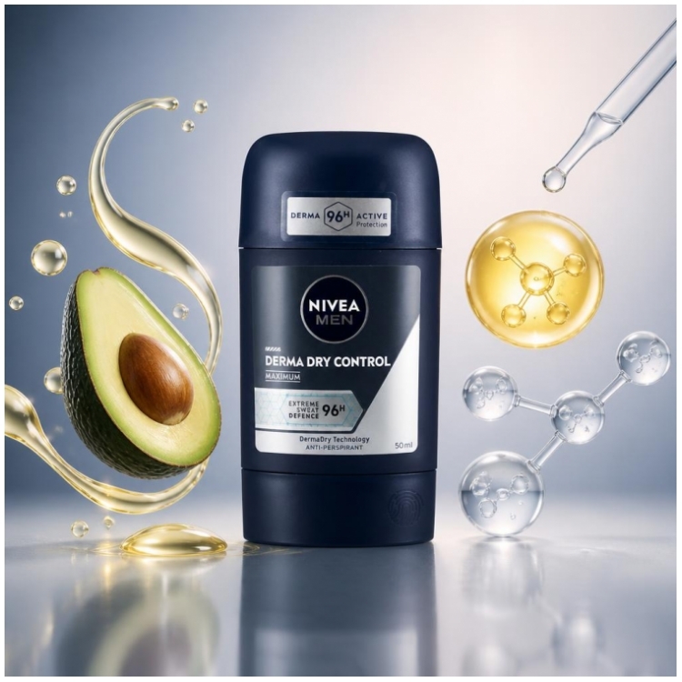 Nivea - Derma Dry Control Stick - Male - 50 Ml